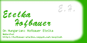 etelka hofbauer business card
